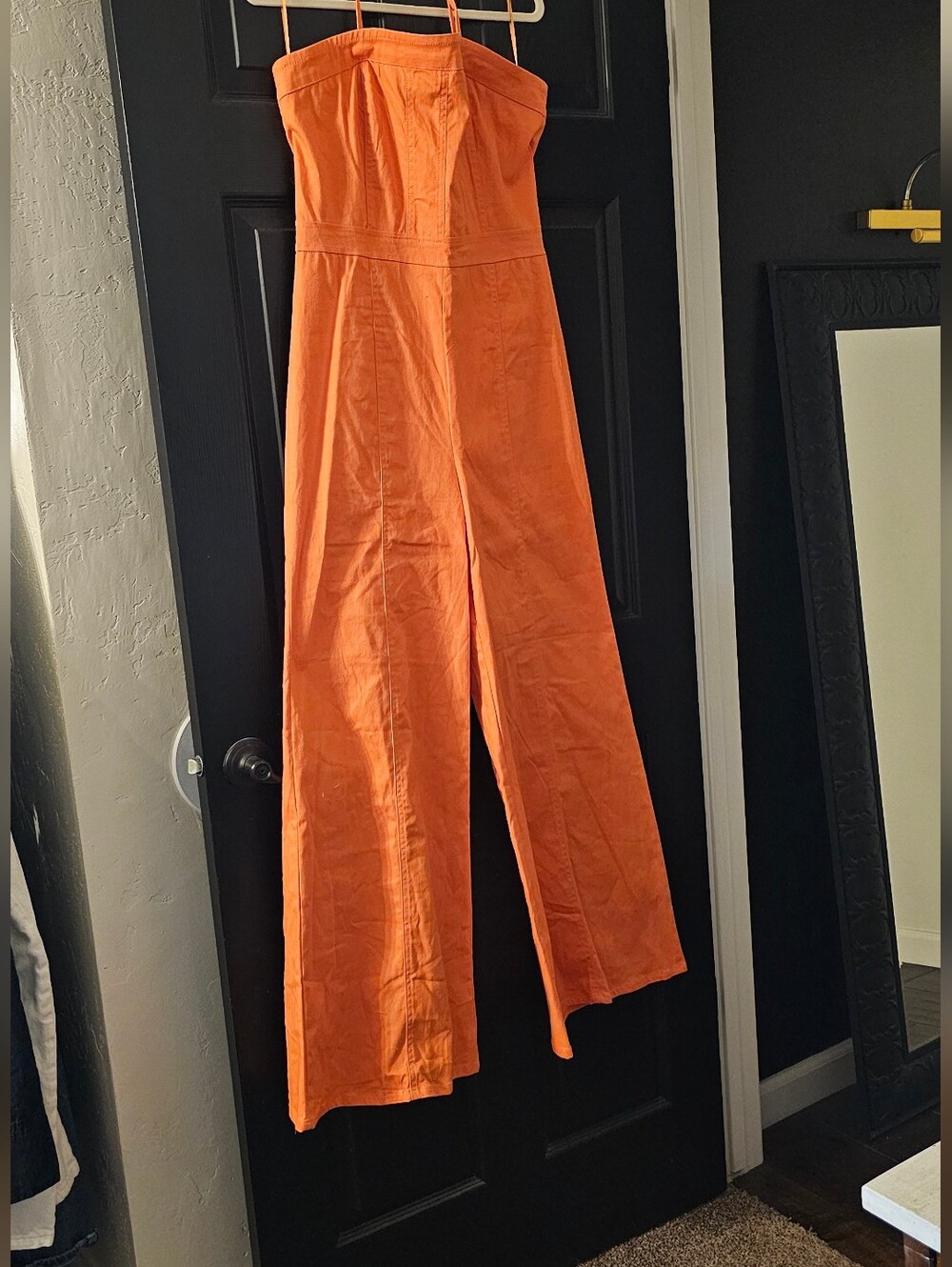 VICI Sz Large Orange Denim Jumpsuit. NWT
